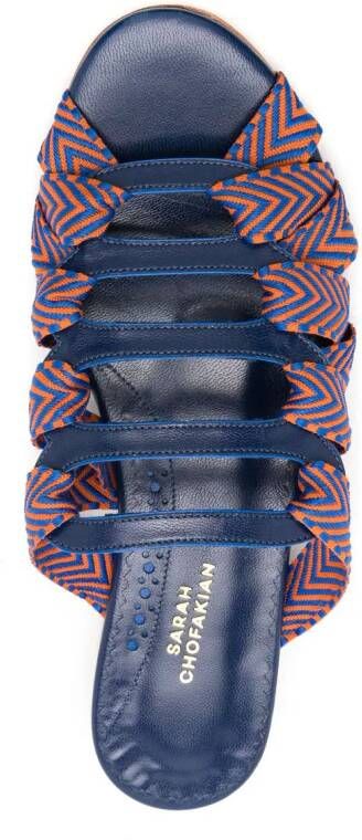 Sarah Chofakian Mia gestreepte sandalen Blauw