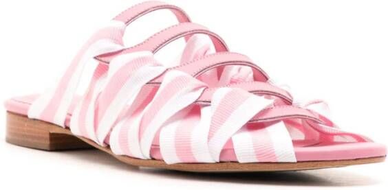 Sarah Chofakian Mia slippers met streepdetail Roze