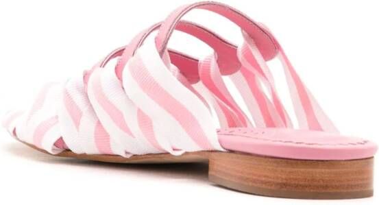 Sarah Chofakian Mia slippers met streepdetail Roze