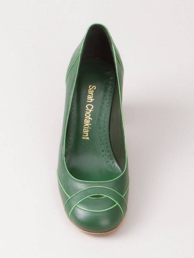 Sarah Chofakian mid-heel pumps Groen