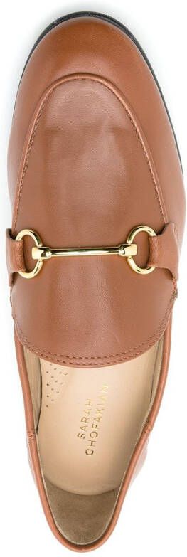 Sarah Chofakian Milao leren loafers Bruin