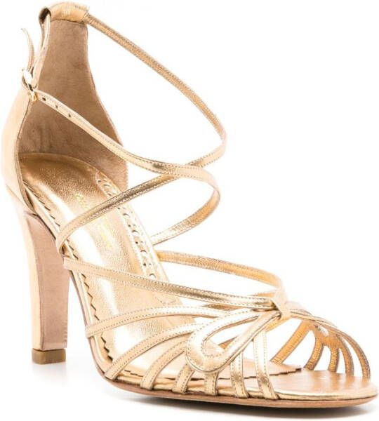 Sarah Chofakian Miuccia leren sandalen Goud