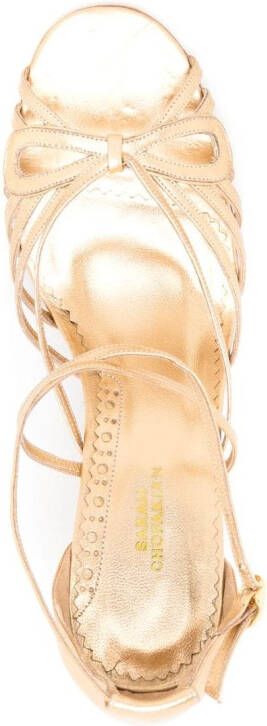 Sarah Chofakian Miuccia leren sandalen Goud