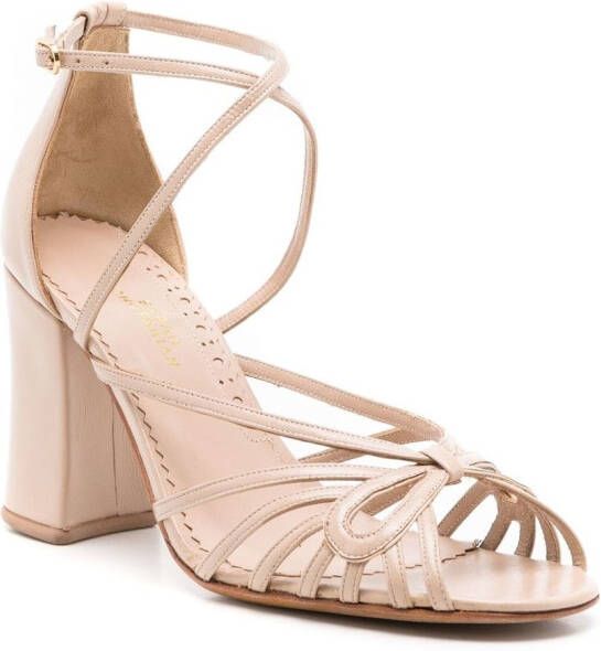 Sarah Chofakian Miuccia sandalen met strik Beige