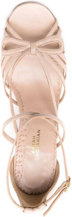 Sarah Chofakian Miuccia sandalen met strik Beige