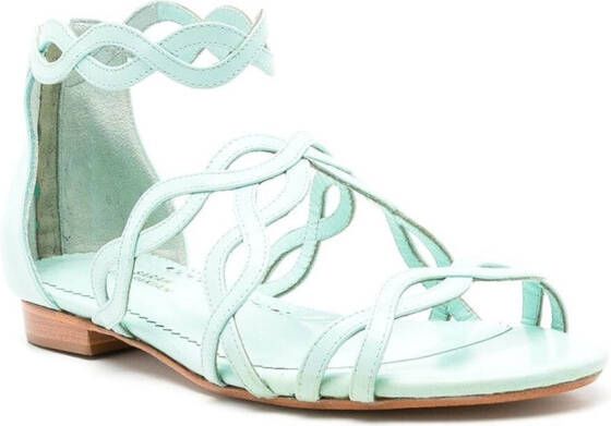 Sarah Chofakian Naomi leren sandalen Blauw