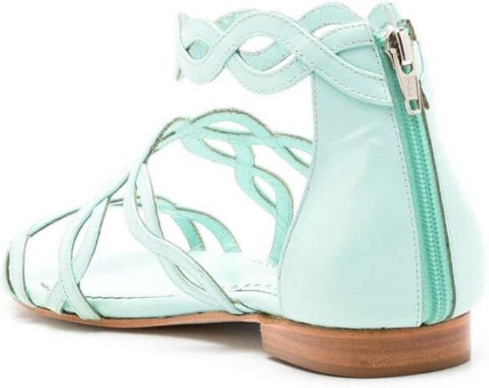 Sarah Chofakian Naomi leren sandalen Blauw