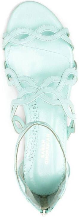 Sarah Chofakian Naomi leren sandalen Blauw