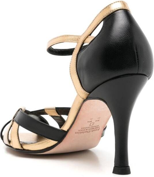 Sarah Chofakian Olga sandalen met metallic-effect Zwart