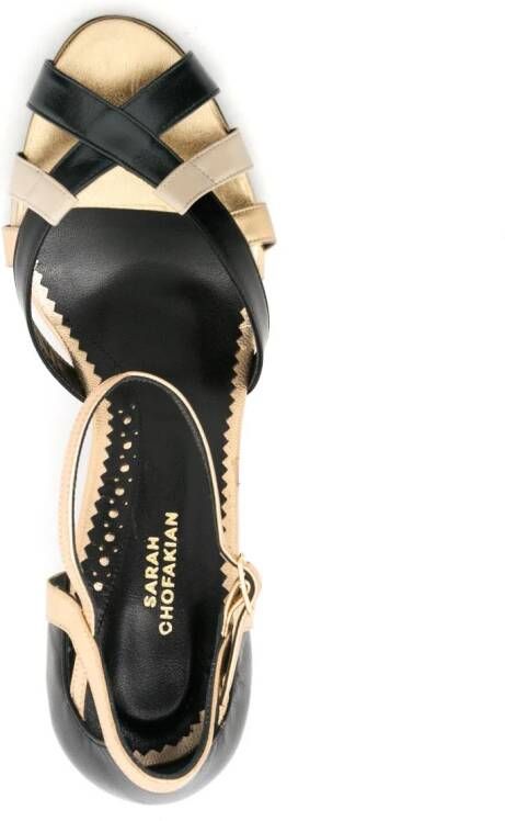 Sarah Chofakian Olga sandalen met metallic-effect Zwart