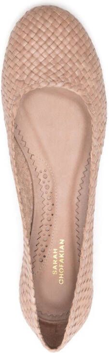 Sarah Chofakian Orly geweven ballerina's Beige