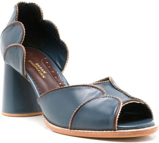 Sarah Chofakian Pattrice sandalen met gewelfde afwerking Blauw