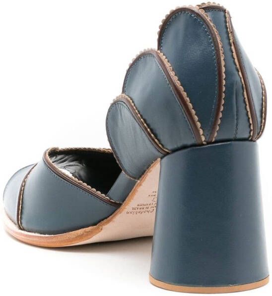 Sarah Chofakian Pattrice sandalen met gewelfde afwerking Blauw