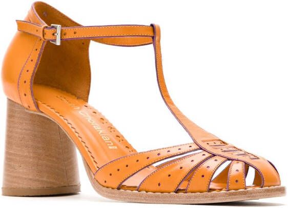 Sarah Chofakian Pumps met blokhak Oranje