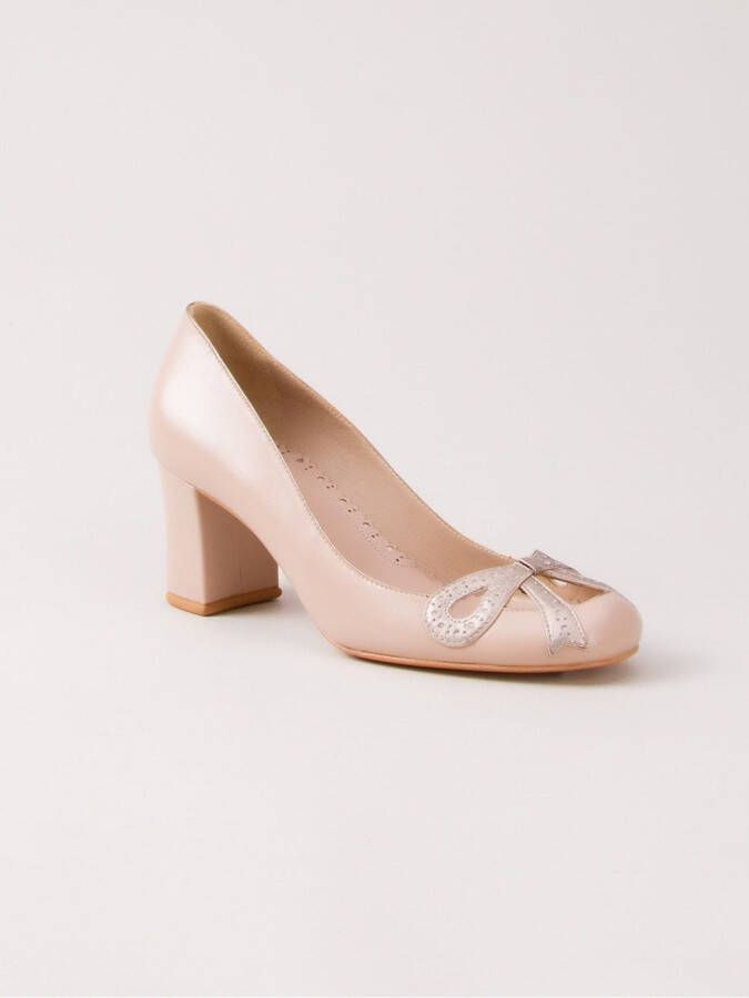 Sarah Chofakian pumps met chunky hak Beige