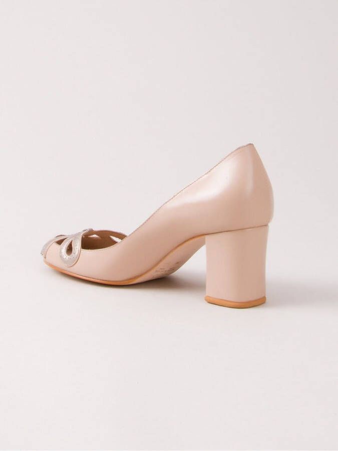 Sarah Chofakian pumps met chunky hak Beige