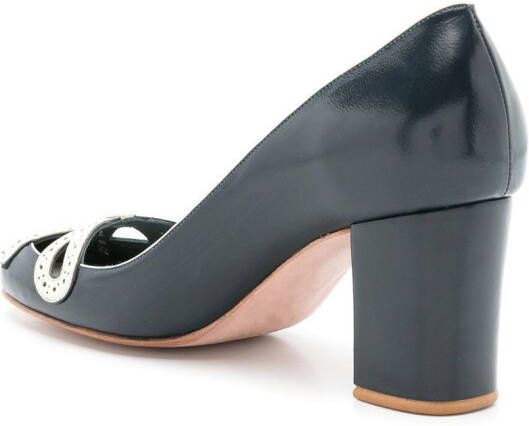 Sarah Chofakian pumps met chunky hak Blauw