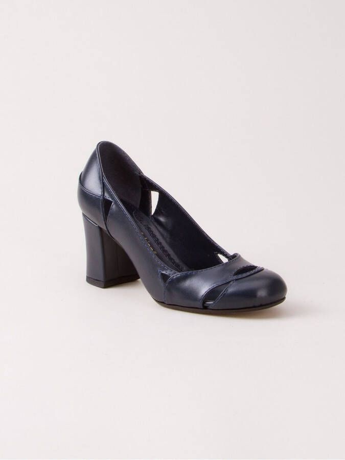 Sarah Chofakian pumps met chunky hak Blauw