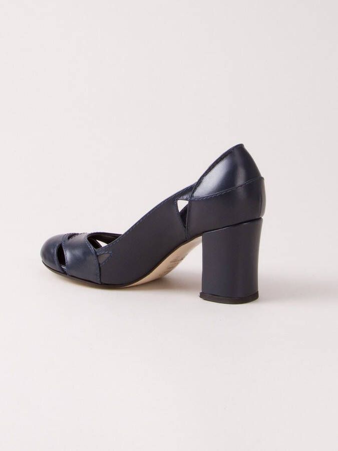 Sarah Chofakian pumps met chunky hak Blauw