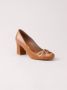 Sarah Chofakian pumps met chunky hak Bruin - Thumbnail 2