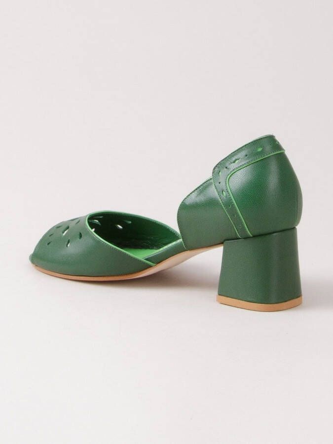 Sarah Chofakian chunky heel pumps Groen