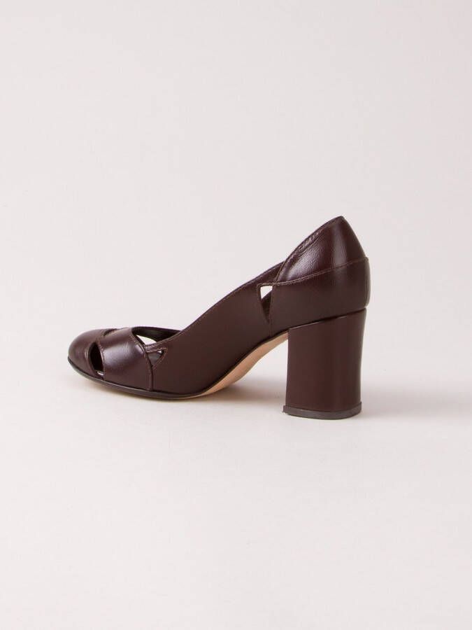 Sarah Chofakian pumps met chunky hak Rood