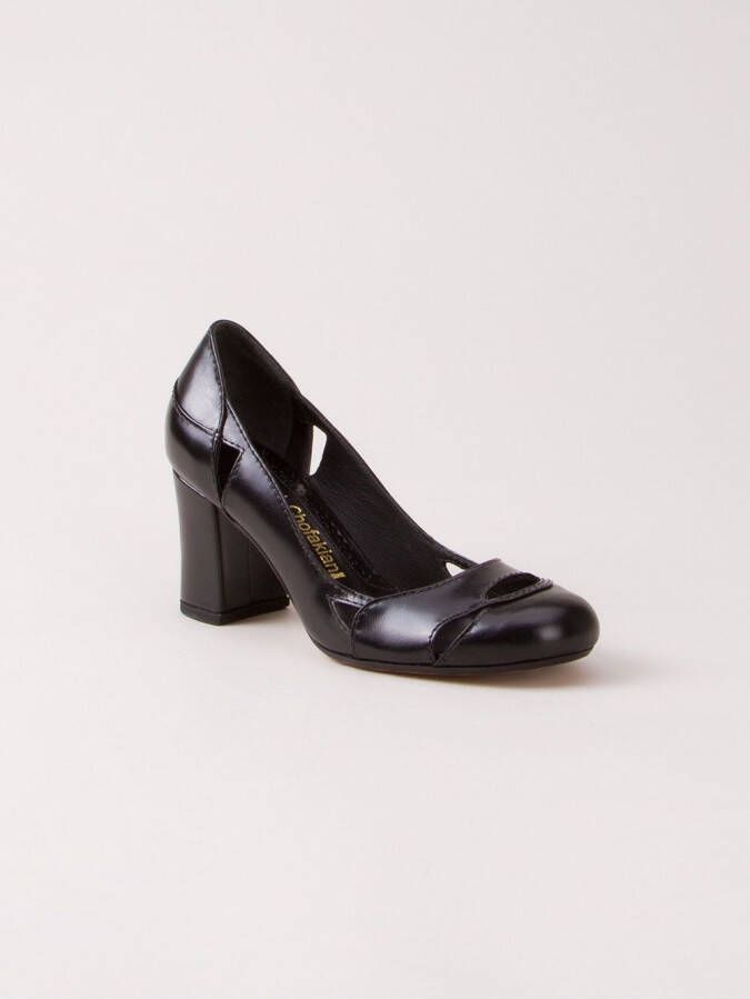 Sarah Chofakian pumps met chunky hak Zwart