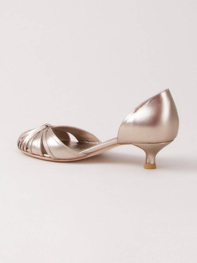 Sarah Chofakian pumps met lage hakken Metallic