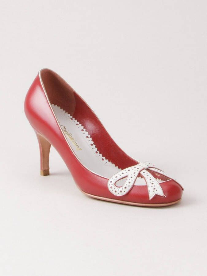 Sarah Chofakian pumps met ronde neus Rood