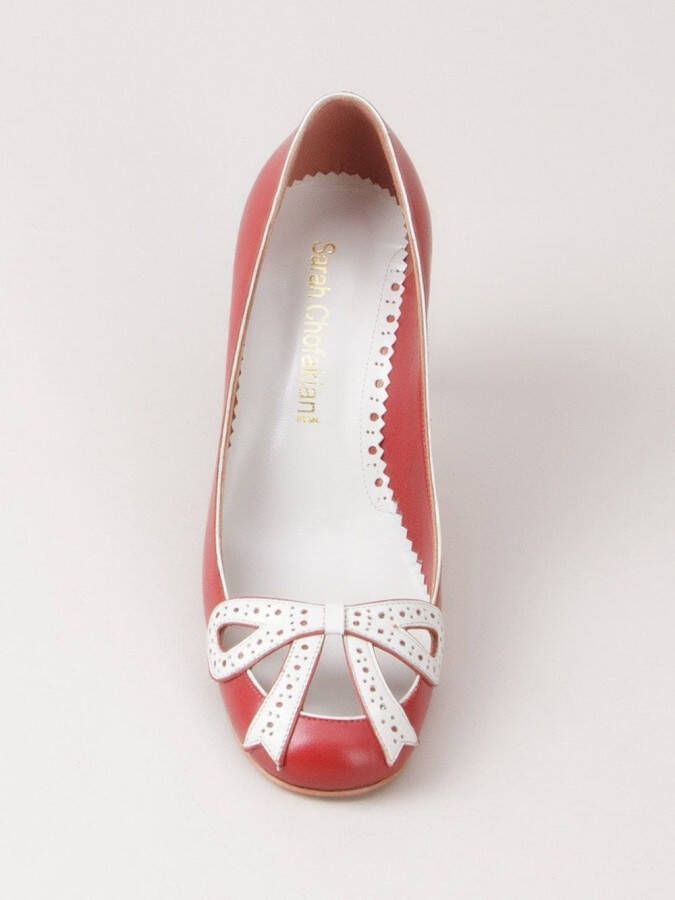 Sarah Chofakian pumps met ronde neus Rood