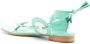 Sarah Chofakian Rasteira Blossom leren sandalen Groen - Thumbnail 2