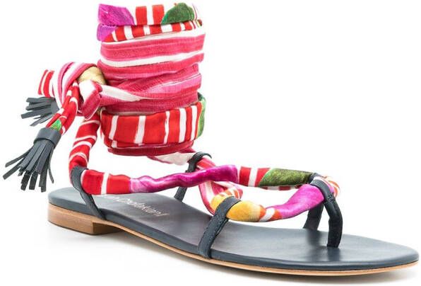 Sarah Chofakian Rasteira Ocean sandalen met enkelbandje Blauw