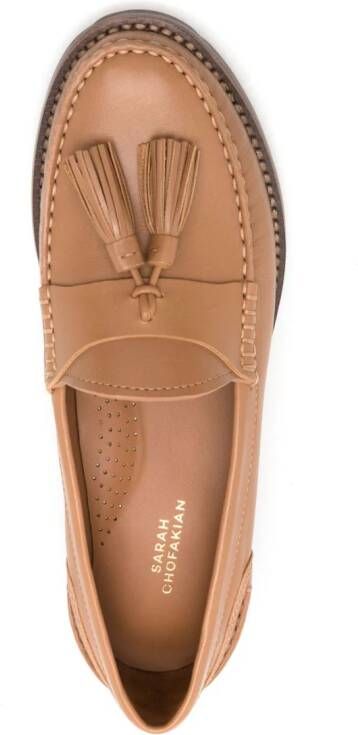 Sarah Chofakian Rive Droit leren loafers Bruin