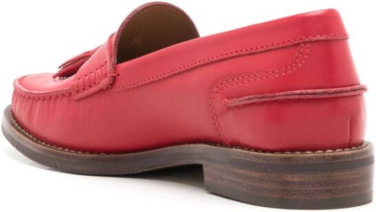 Sarah Chofakian Rive Droit leren loafers Rood