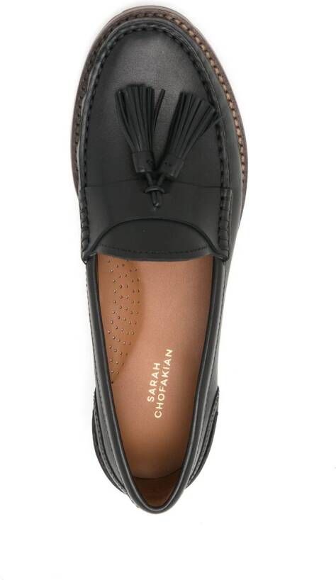 Sarah Chofakian Rive Droit leren loafers Zwart