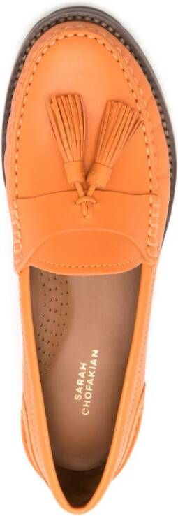 Sarah Chofakian Rive Droit loafers met kwastje Oranje