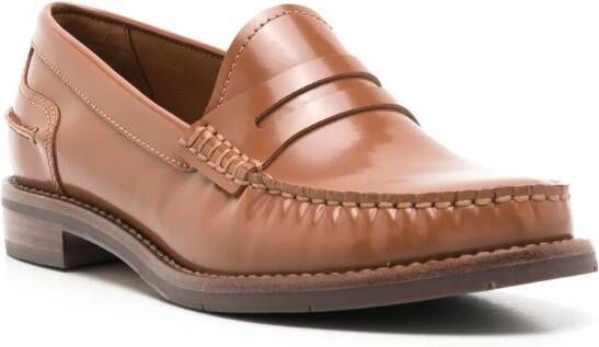 Sarah Chofakian Rive Gauche leren loafers Bruin