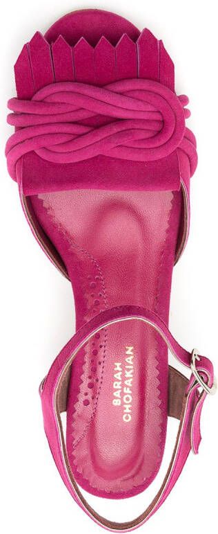 Sarah Chofakian Riviera sandalen met franje Roze