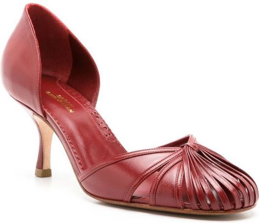 Sarah Chofakian ronde pumps Rood