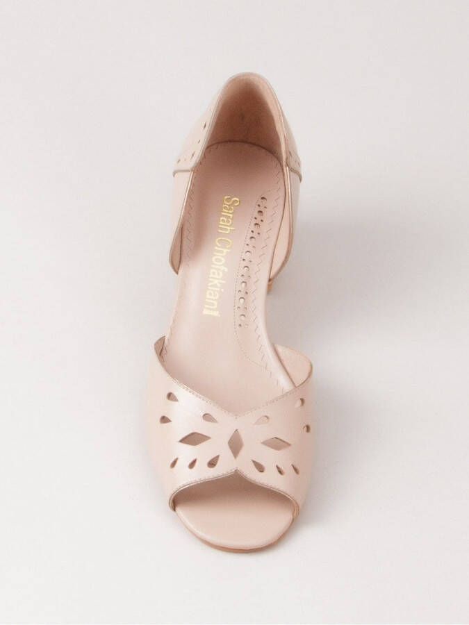 Sarah Chofakian chunky heel sandals Beige