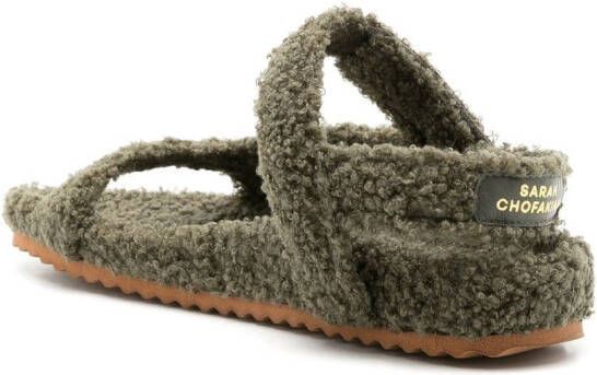 Sarah Chofakian Sandalen met klittenband Groen