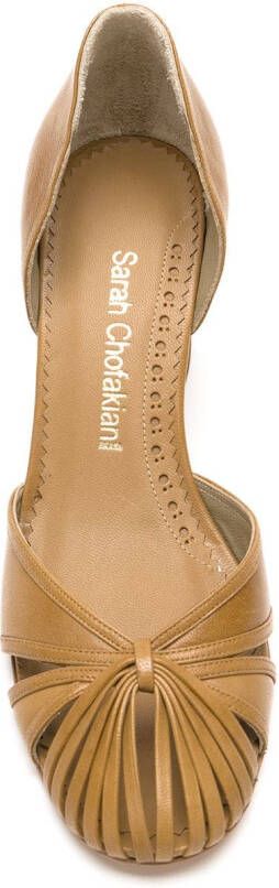 Sarah Chofakian Sarah leren pumps Bruin