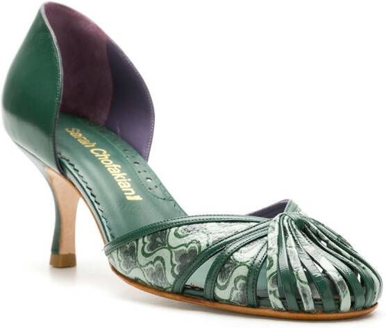 Sarah Chofakian Sarah leren pumps Groen