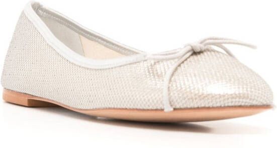 Sarah Chofakian Sarita ballerina's met mesh Beige