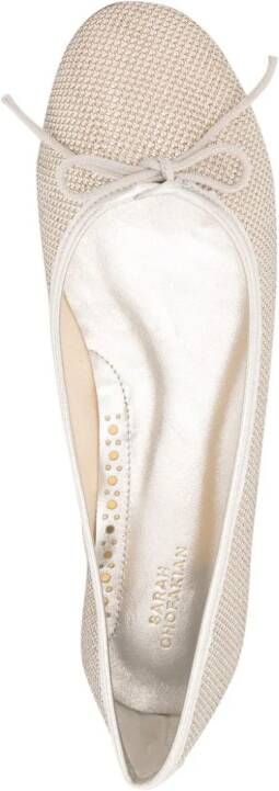 Sarah Chofakian Sarita ballerina's met mesh Beige