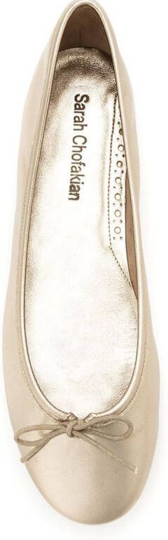 Sarah Chofakian Sarita leren ballerina's Beige