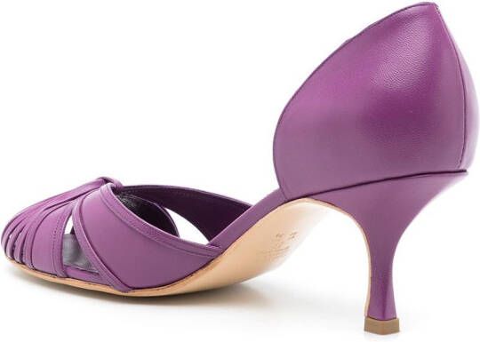 Sarah Chofakian Scarpin leren pumps Paars