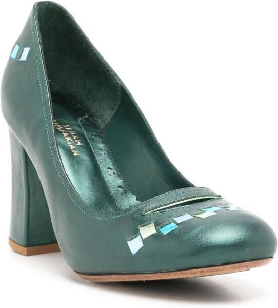 Sarah Chofakian Scarpin Moulins leren pumps Groen