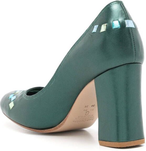 Sarah Chofakian Scarpin Moulins leren pumps Groen