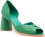 Sarah Chofakian Secret Garden leren pumps Groen - Thumbnail 2